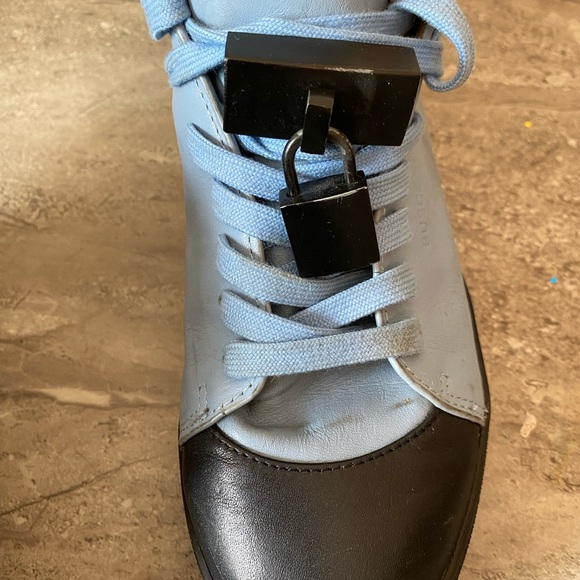 Blue leather hi top runners size 39 lock - Picture 5 of 5